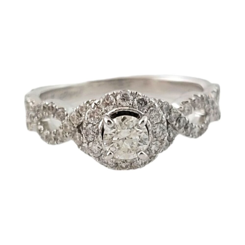 Neil Lane 14K White Gold Diamond Halo Ring Size 7.25 #14991